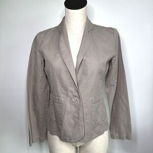EILEEN FISHER Linen Blend Blazer4 Long Sleeve One Button Jacket Small?